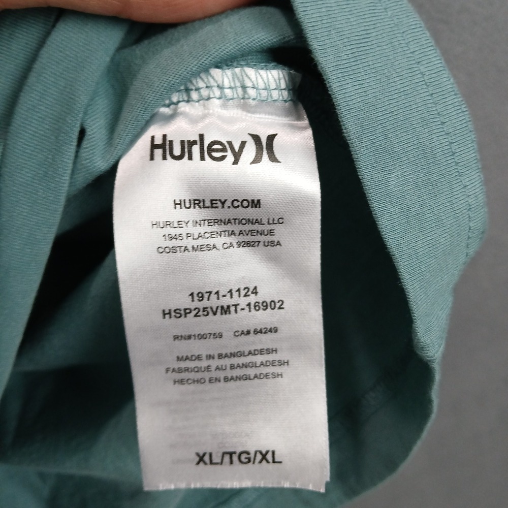 Hurley T-Shirt Mens XL Turquoise Graphic Logo Cotton Regular Fit‎ Everyday Wear - Picture 5 of 8